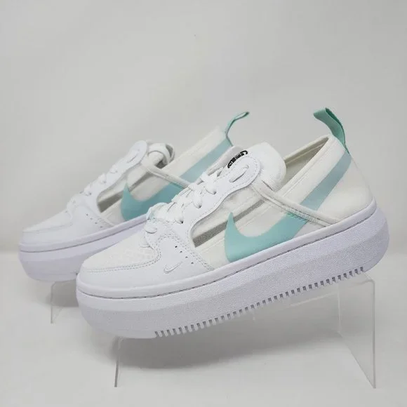Nike Court Vision Womens 8 White Green Alta TXT Basketball Running Sneakers